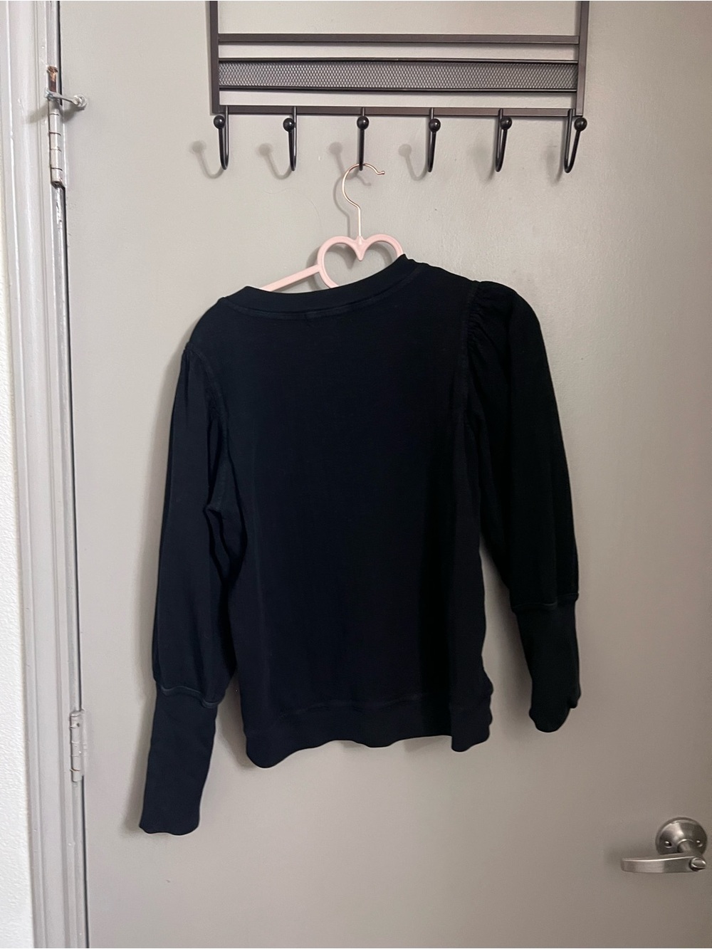 Apiece Apart Black Ribbed Crewneck Top